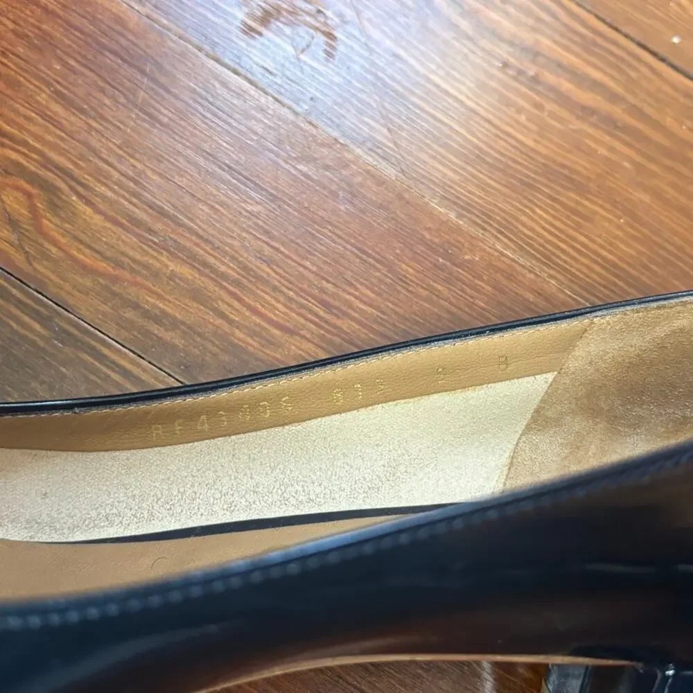 Salvatore Ferragamo Navy Blue Bow Pump - Picture 4 of 5